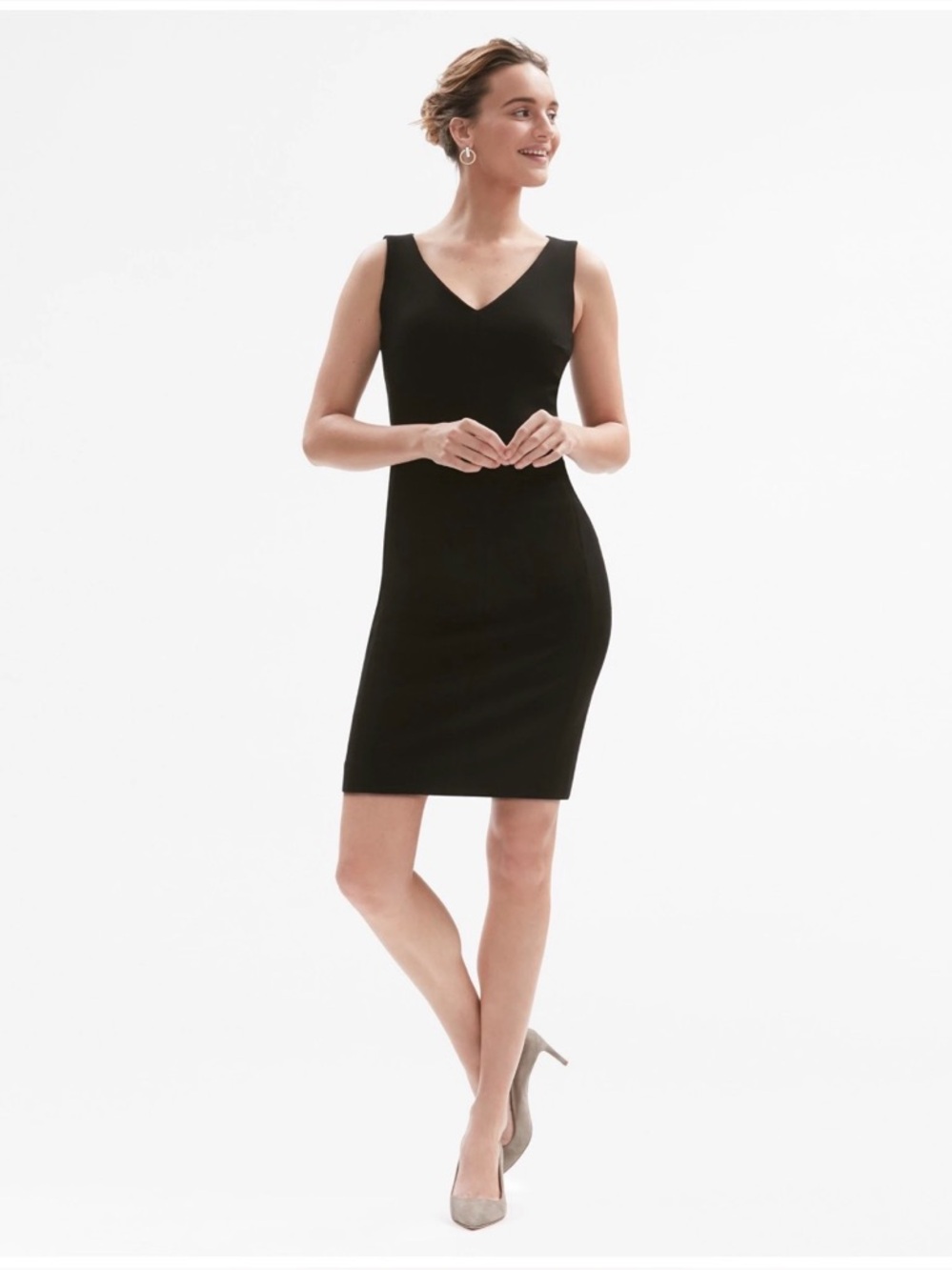 MM Lafleur Black V-Neck  Dress